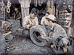 Tyre recycling in Yangoon, Myanmar